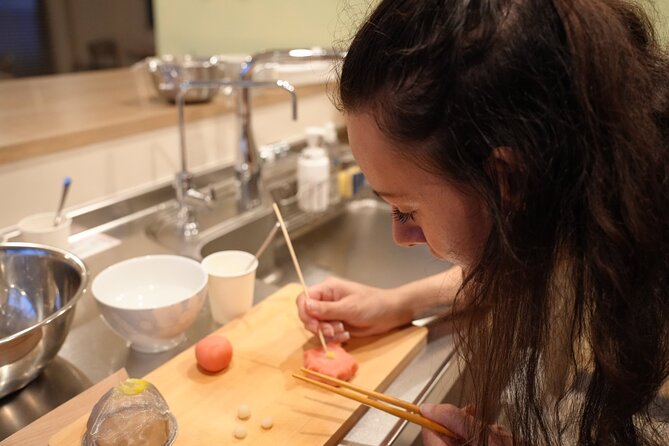 Japanese Sweets Making Class in Osaka - Sanshoku Dango Skewers, spring colors in your hands