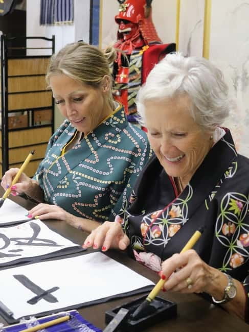 Learning Shodo with a kimono and Trying Samurai Calligraphy - Tips to make your session smoother, calmer, and prettier on camera