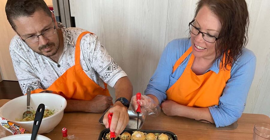 Okonomiyaki or Ramen&Gyoza Class with Local Shop Tour - How to recreate Osaka style at home without stress