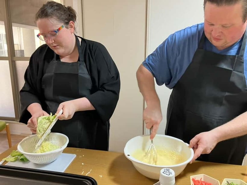 Osaka : Cooking Class Okonomiyaki & Takoyaki course in Nanba - Namba’s Hands-On Okonomiyaki and Takoyaki Lesson, Not a Sit-And-Watch Tour