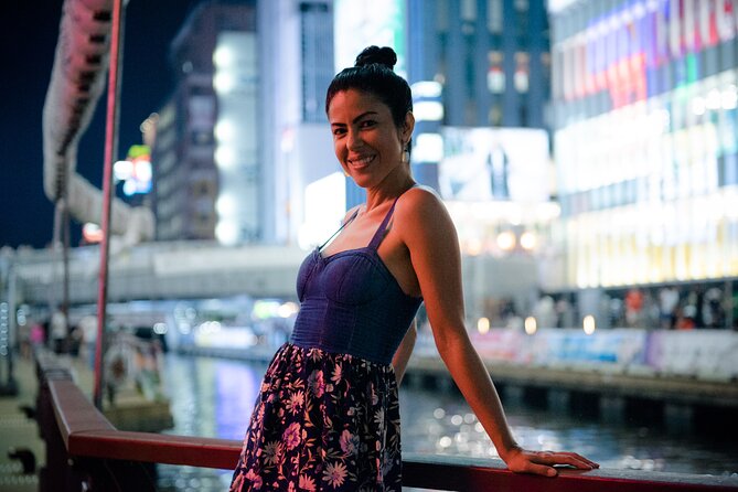 Osaka Dotonbori Night Photoshoot Private | Pro Photographer - Meeting at Ebisu Bridge under the Glico Running Man