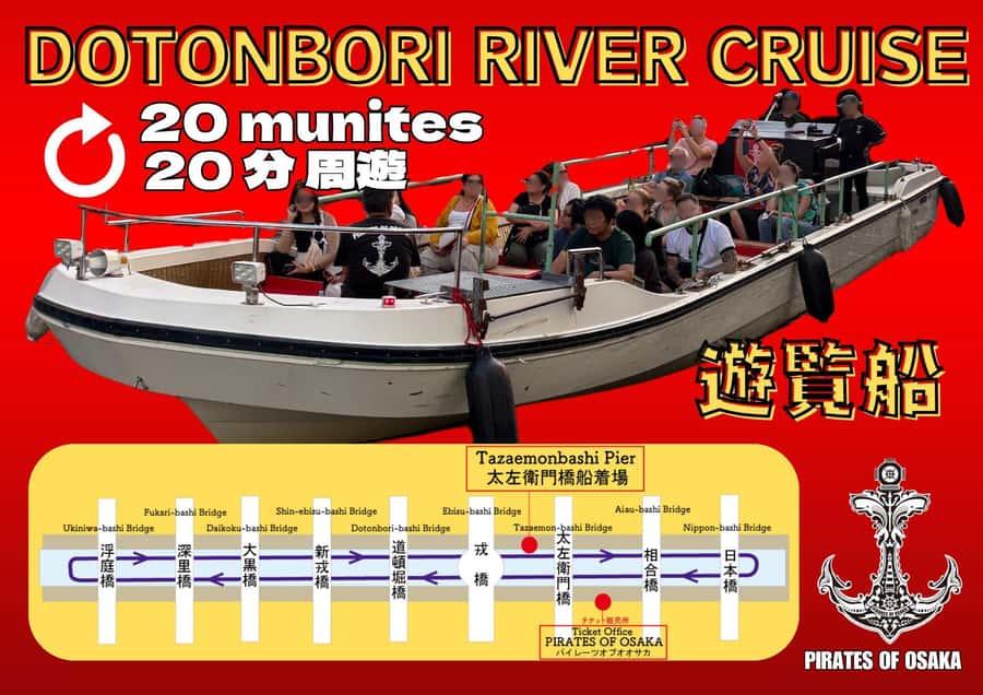 Osaka: Dotonbori's Bridges 20-Minute Cruise - Dotonbori by water: the smart way to take a breather