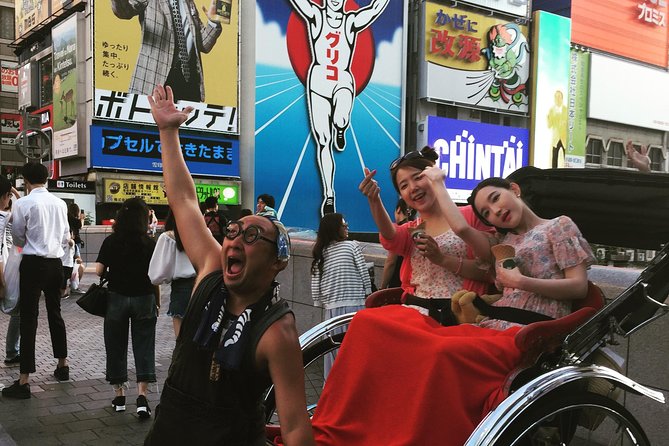 Osaka Rickshaw Tour in New World - A Quick First Look at New World from the Rickshaw Seat
