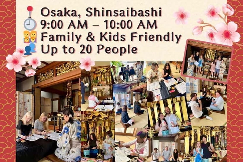 Osaka: Temple Tour and Traditional Calligraphy Lesson - Saishoji Temple in Horie, Steps from Yotsubashi