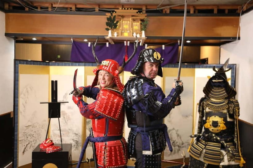 Samurai Armor & Sword experience with phot near Osaka Castle - Dress-up details: dogi and hakama first, then armor indoors